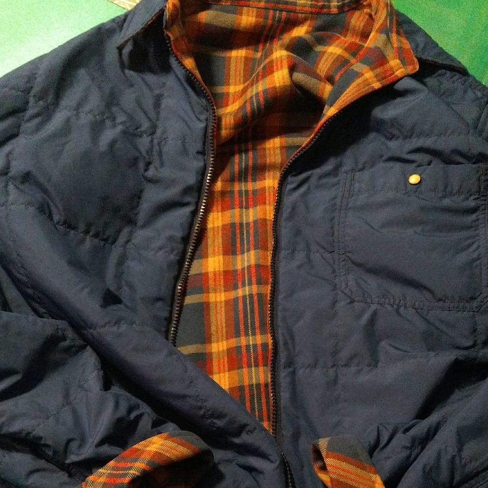 Plaid and Navy reversible Patagonia Jacket